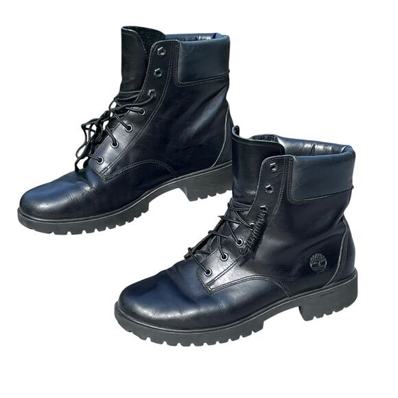 Timberland Women’s 6” Combat Boots 9 Jayne Leather W/ Lug Sole Padded Collar - Picture 1 of 7